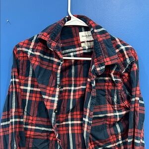 Goodfellow & Co Men's Red and Blue Checkered Shirt